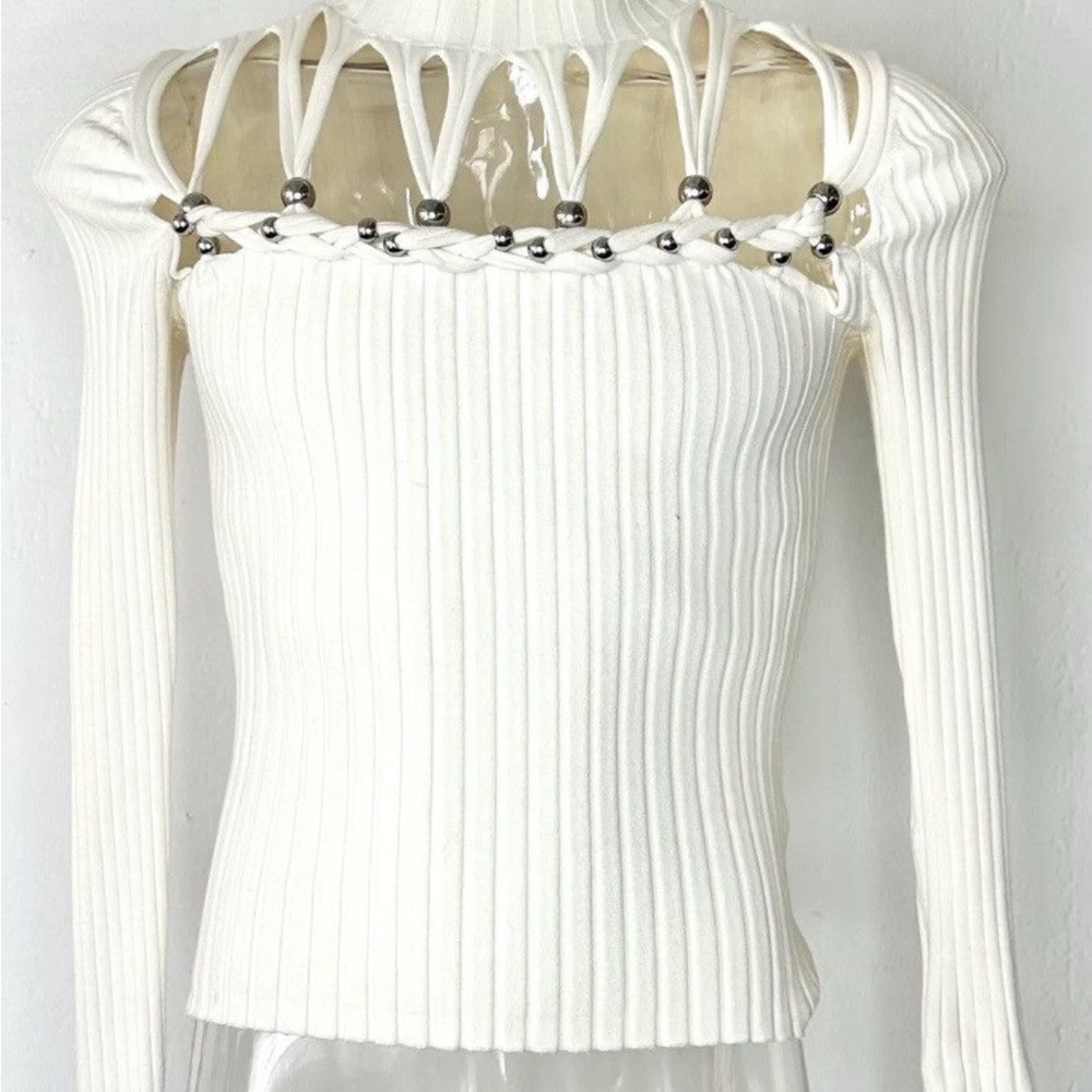 Dion Lee Beaded Knit top